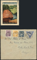 LATVIA: Cover With Nice Multicolor Postage Sent From Riga To Portugal On 11/NO/1935, Interesting Tourism Cinderella Appl - Letonia