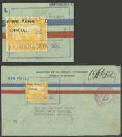 NICARAGUA: Official Airmail Cover Sent From Managua To Uruguay On 16/NO/1935 Franked With 1C., Arrival Backstamp, Rare! - Nicaragua