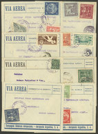 PARAGUAY: 8 Covers Flown From Asunción To Buenos Aires (most In 1930) By Aeroposta Argentina S.A., Handsome Frankings, V - Paraguay