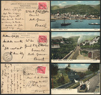 PORTUGAL - MADEIRA: 8 Postcards Sent To Brazil In 1912, Very Good Views, Interesting Group, Fine General Quality (some W - Otros & Sin Clasificación