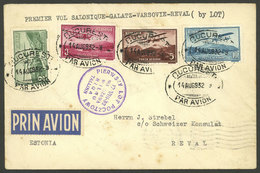 ROMANIA: 14/AU/1932 Bucharest - Reval, LOT First Flight, On Back Transit And Arrival Marks, Very Nice! - Briefe U. Dokumente