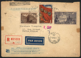 RUSSIA: Registered Cover Sent From Moscow To Paris, Nice Postage! - Brieven En Documenten