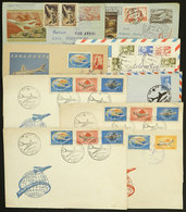 RUSSIA: 9 Covers With Marks (mostly) Of Late 1950s, For Flights, First Flights Or Special Flights, Including 2 Attractiv - Lettres & Documents
