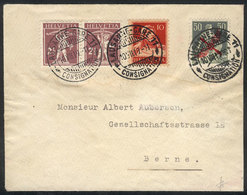 SWITZERLAND: 10/JUL/1919 Lausanne - Berne, Cover Franked By Sc.C2 + Other Values, VF Quality! - Briefe U. Dokumente