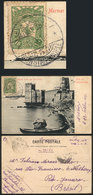 TURKEY: Postcard Franked With 10pa. And Sent From Constantinople To Brazil On 13/OC/1906, Fine Quality (with Some Minor  - Covers & Documents