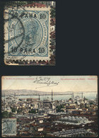 TURKEY - AUSTRIAN OFFICES: PC With "panorama View Of The Bazaars, Istambul", Franked With 10Pa. (Sc.39), Sent To Brazil  - Andere & Zonder Classificatie