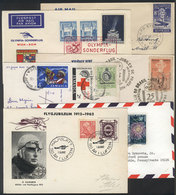 WORLDWIDE: FIRST FLIGHTS, Flown Covers And Cards And With Postmarks Related To AIRMAIL: Approximately 70 Covers Or Cards - Autres & Non Classés