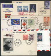 WORLDWIDE: FIRST FLIGHTS, Flown Covers And Cards And With Postmarks Related To AIRMAIL: Approximately 70 Covers Or Cards - Andere & Zonder Classificatie
