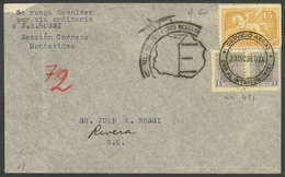 URUGUAY: 29/DE/1936 Montevideo - Rivera, First Flight Of The Regular Airmail Service, With Special Cachet And Arrival Ba - Uruguay