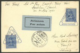 YUGOSLAVIA: 31/MAR/1930 Zagreb - Graz, First Flight, Cover Of VF Quality! - Storia Postale