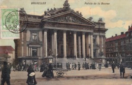 1910 Bruxelles - La Place De La Bourse   - Animée  - Beau Plan - Plätze