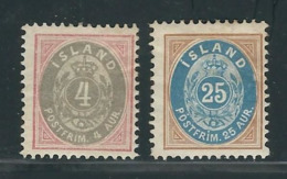 ISLANDE  N° 21 & 22 * - Unused Stamps