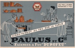 QUIEVRECHAIN ( 59 ) - Carte Publicitaire Pour La Faïencerie Culinaire " PAULUS " . - Quievrechain