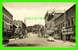 RUTLAND, VT - CENTER STREET LOOKING EAST - ANIMATED WITH OLD CARS -  PUB. BY EDWARD WELLS - - Rutland