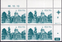 South Africa - 1982 Architecture Definitive 50c Control Block 1803 86.10.13 (**) # SG 525b - Blocchi & Foglietti