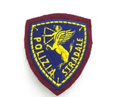 Scudetto Da Braccio P.S. Polizia Stradale Mod. Ricamato Anni '80 Originale Nuovo - Police & Gendarmerie