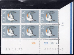 South Africa - 1975 2nd Definitive 5c Gannet Control Block (1975.12.23) Pane A (**) # SG 352 - Blocchi & Foglietti