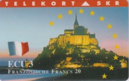 Télécarte DANEMARK - FRANCE - ABBAYE Du MONT SAINT MICHEL & Drapeau Flag - DENMARK Phonecard - Landschaften