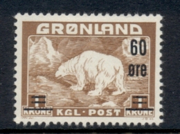 Greenland 1956 Polar Bear 60o On 1k MLH - Oblitérés