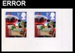 GREAT BRITAIN 2010 Christmas 1st Cartoon Post Pillar CORNER PAIR ERROR:Intact Matrix - Errors, Freaks & Oddities (EFOs