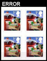 GREAT BRITAIN 2010 Christmas 1st Gromit Cartoon Post Pillar 4-BLOCK. ERROR:Intact Matrix - Errors, Freaks & Oddities (EFOs