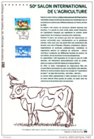 " 50° SALON DE L'AGRICULTURE / VACHE " Sur Document Philatélique Officiel 2013. N° YT 4729 . Parfait état ! DPO - Agriculture