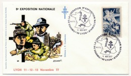 FRANCE - Enveloppe Philatélique "Timbres De La Libération - 5eme Exposition Nationale" Lyon 1977 - Affr 4F Libération - 2. Weltkrieg