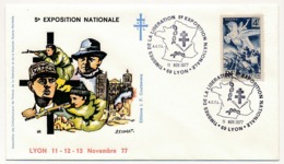 FRANCE - Enveloppe Philatélique "Timbres De La Libération - 5eme Exposition Nationale" Lyon 1977 - Affr 4F Libération - WO2