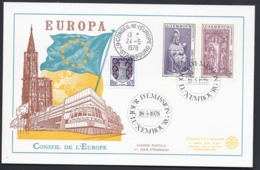 1978 LUXEMBOURG LUXEMBURG EUROPA CEPT CONSEIL DE L'EUROPE FDC CARTE PREMIER JOUR - Covers & Documents