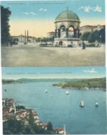 CPA ASIE 2 Cartes TURQUIE CONSTANTINOPLE FONTAINE De L'EMPEREUR GUILLAUME Et BOSPHORE - Turkménistan