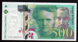 FRANCE:  500 Pierre Et Marie Curie. N° 76 - 1. Date:1994. Alphabet E - 500 F 1994-2000 ''Pierre En Marie Curie''