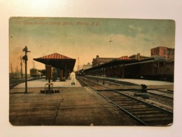 USA United States Of America New York Albany Union Railroad Station Yards Train 11704 Post Card Postkarte POSTCARD - Panoramic Views