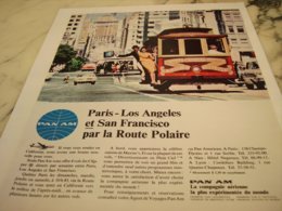 ANCIENNE PUBLICITE PARIS -LOS ANGELES PAN AMERICAN  1969 - Pubblicità