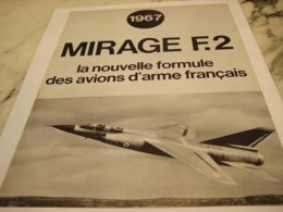 ANCIENNE PUBLICITE AVION SUPER MIRAGE F2 1967 - Publicidad
