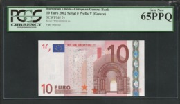 Greece: 10 EURO  "Y" Duisenberg Signature! PCGS 65 PPQ (Perfect Paper Quality!) GEM UNC! - 10 Euro