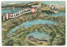 {81074} Le Lac Léman , Carte Et Illustrations - Cartes Géographiques