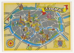 {81078} Belgique , Un Bonjour De Brugge , Carte Plan - Cartes Géographiques