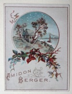 . CALENDRIER 1889...RARE PETIT CHROMO .....AMIDON BERGER.......PAYSAGE....ÎLE...VOILIER - Petit Format : ...-1900