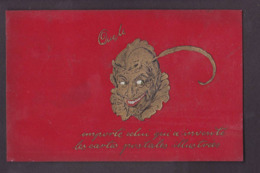 CPA Diable Krampus En Relief Embossed Circulé Rapport Carte Postale - Filosofía & Pensadores