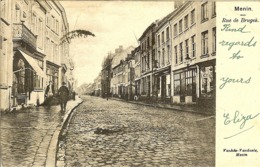 BELGIQUE MENIN RUE DE BRUGES ET SES COMMERCES - Menen