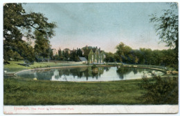 IPSWICH : THE POND IN CHRISTCHURCH PARK / ADDRESS - LONDON, ST JOHNS WOOD, CIRCUS PLACE, THE BEECHES (SHERWIN) - Ipswich