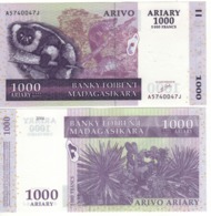 MADAGASCAR  1'000 Ariary  5'000 Francs      P89a  (ND  2004) - Madagaskar