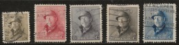 Belgique 1919-1920 N°Y.T. :  166,168 à 171 Obl. - 1919-1920 Roi Casqué