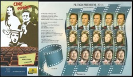 ESPAGNE SPANIEN SPAIN ESPAÑA 2014 CINEMA PREMIUN PANE& INFORMATIVE BROCHURE ED 4899-901 YT 4608-10 MI B4903-5 SC 3991A-C - 2011-2020 Unused Stamps