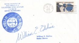 Unite States 1975 USA Apollo And USSR Soyuz Spacecraft Program Goldstone STDN Station Commemorative Cover - North  America