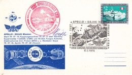 Austria 1975 USA Apollo And USSR Soyuz Spacecraft Program  Commemorative Cover - Amérique Du Nord