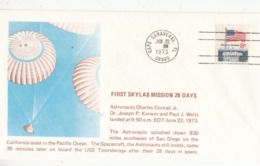 USA 1973 First Skylab Mission 28Days Commemorative Cover - Amérique Du Nord