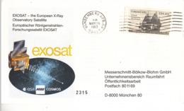 USA 1983  EXOSAT The European X-Ray Observatory Satellite Commemorative Cover - North  America
