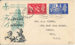 Great Britain FDC 4-5-1951 Festival Of Britain Complete With Cachet - ....-1951 Pre Elizabeth II