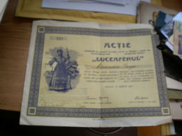 Vrsac Actie Institutului De Economii Si Credit Ca Societate Pe Actii Luceaferul 1927 Zavod Za Stednju I Kredit - Serbia